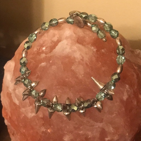 Alex and Ani Vintage 66 Aqua Beaded Spiked Wrap - Picture 2 of 3